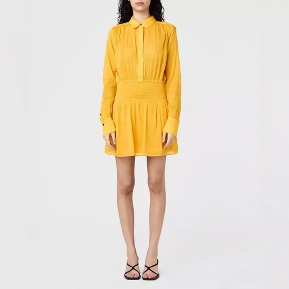 RAG & BONE bailey silk blend smocked dress